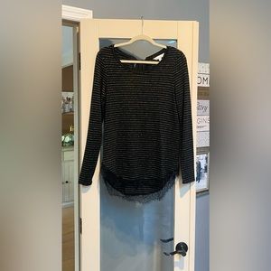 🖤NWOT Lauren Conrad Gold Striped Longsleeve Tunic